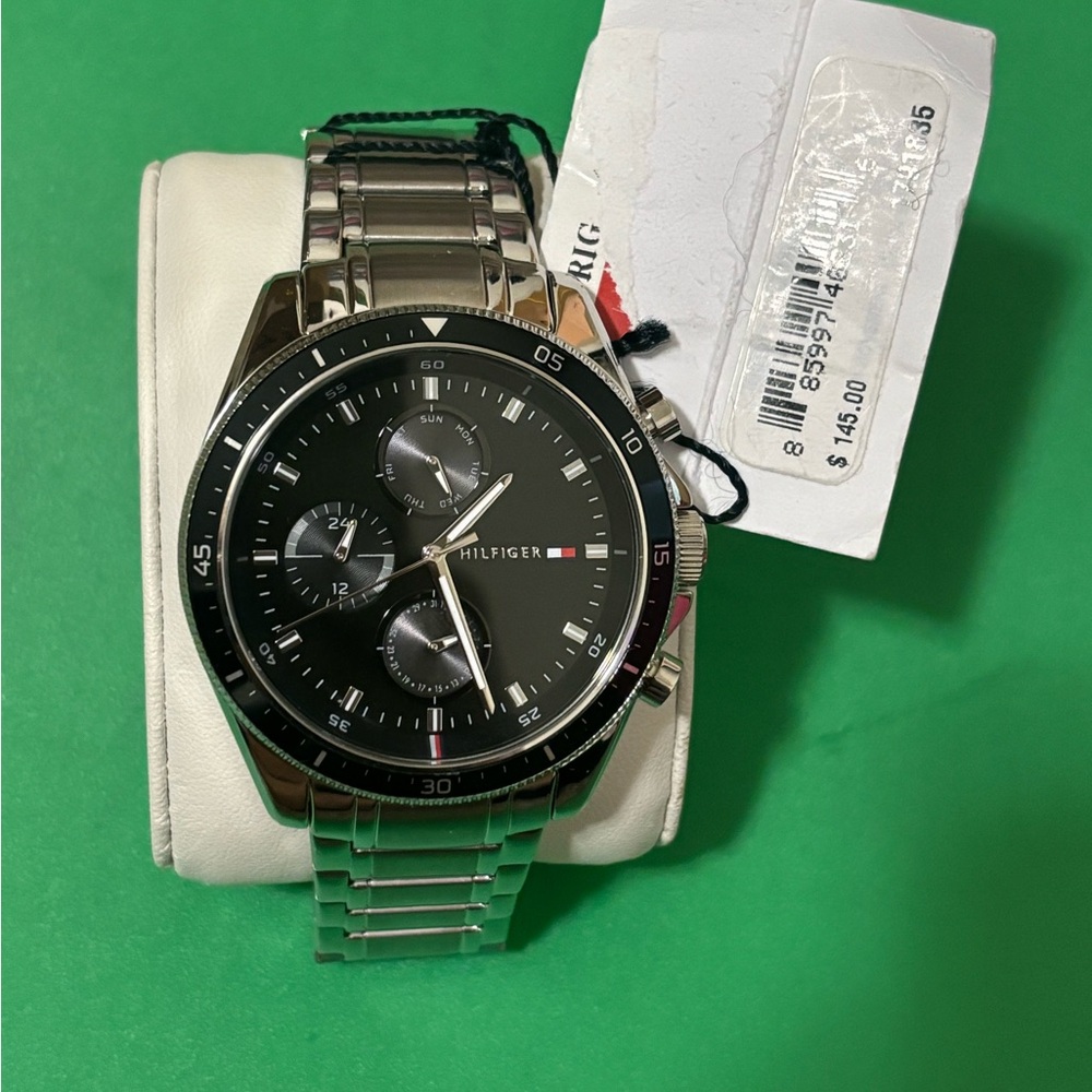 Tommy Hilfiger Black Dial Stainless Steel Watch